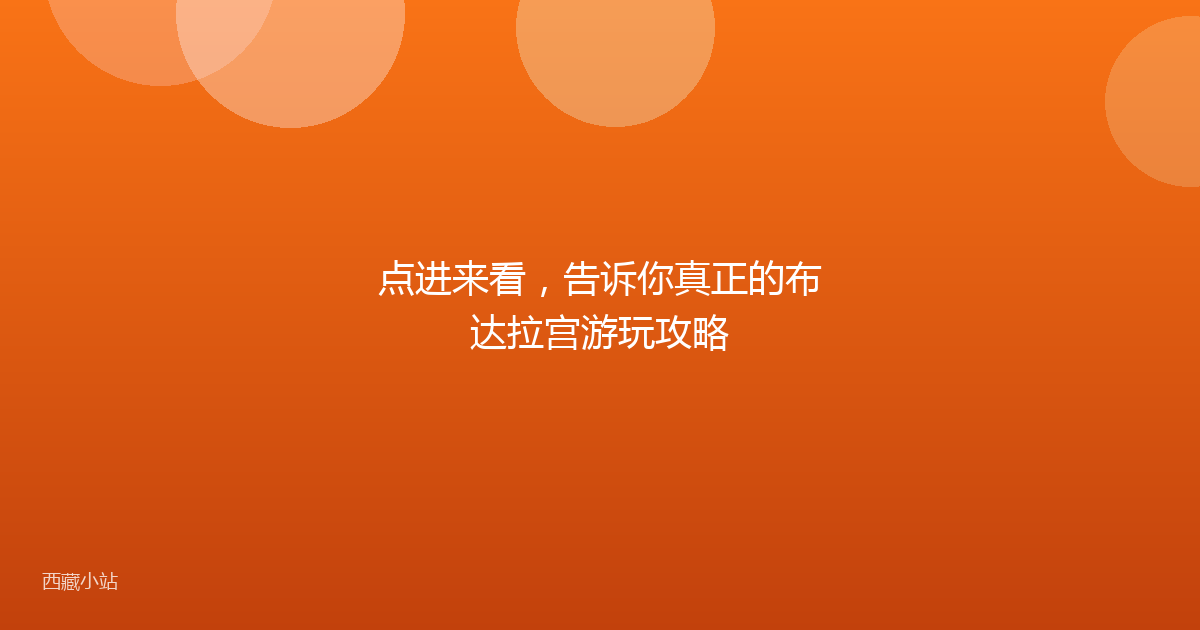 点进来看,告诉你真正的布达拉宫游玩攻略