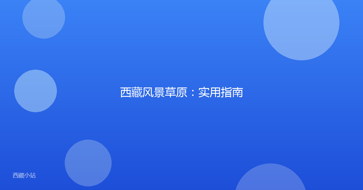 西藏风景草原：实用指南