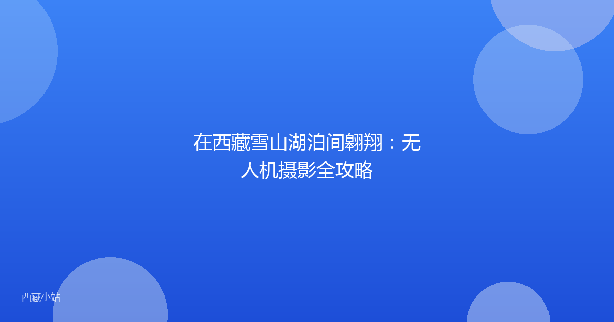 在西藏雪山湖泊间翱翔：无人机摄影全攻略