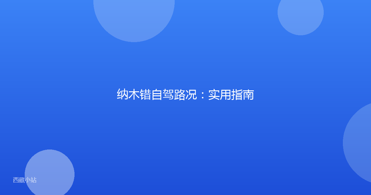 纳木错自驾路况：实用指南