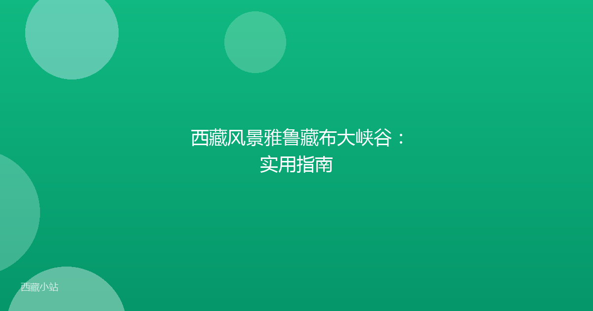 西藏风景雅鲁藏布大峡谷：实用指南