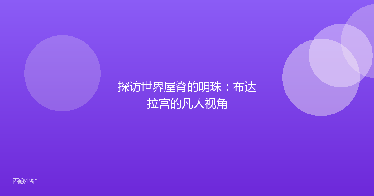 探访世界屋脊的明珠:布达拉宫的凡人视角