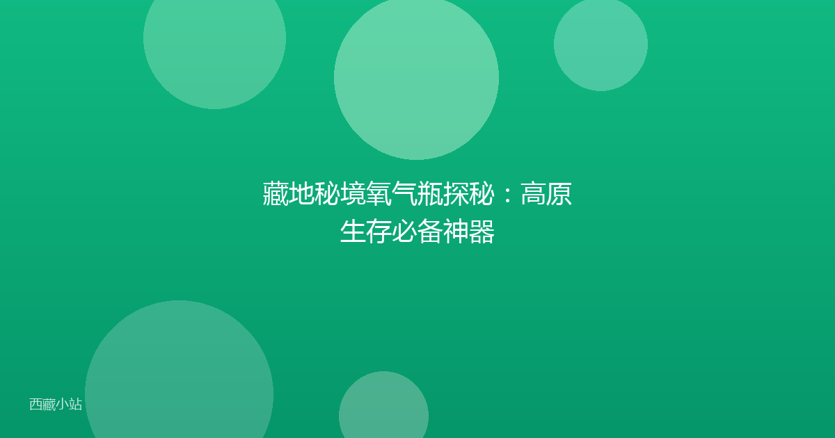 藏地秘境氧气瓶探秘:高原生存必备神器
