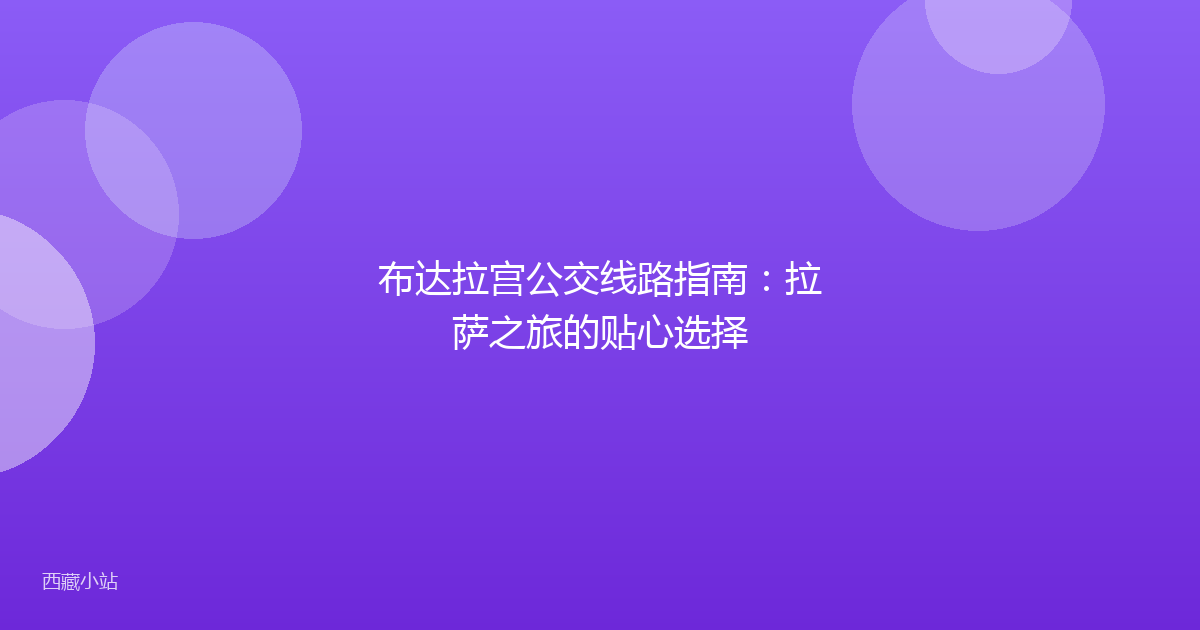 布达拉宫公交线路指南：拉萨之旅的贴心选择