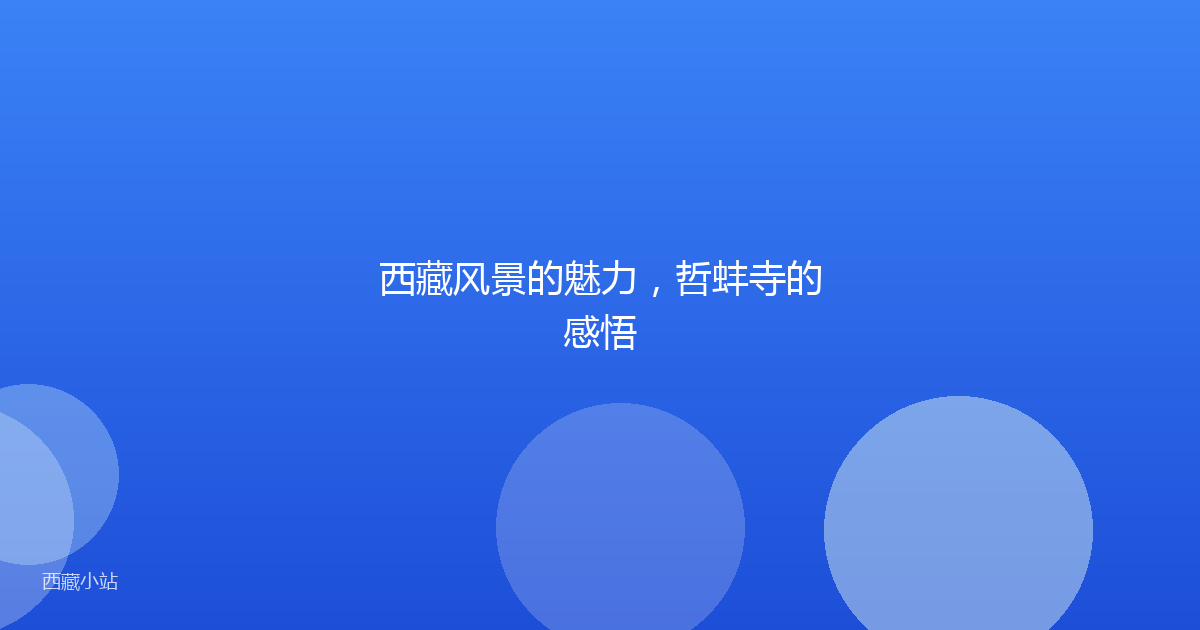 西藏风景的魅力，哲蚌寺的感悟