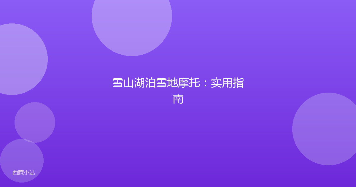 雪山湖泊雪地摩托:实用指南