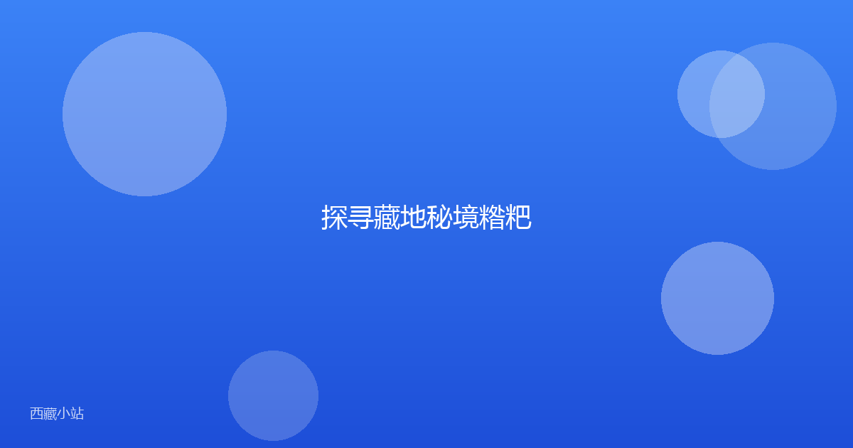 探寻藏地秘境糌粑