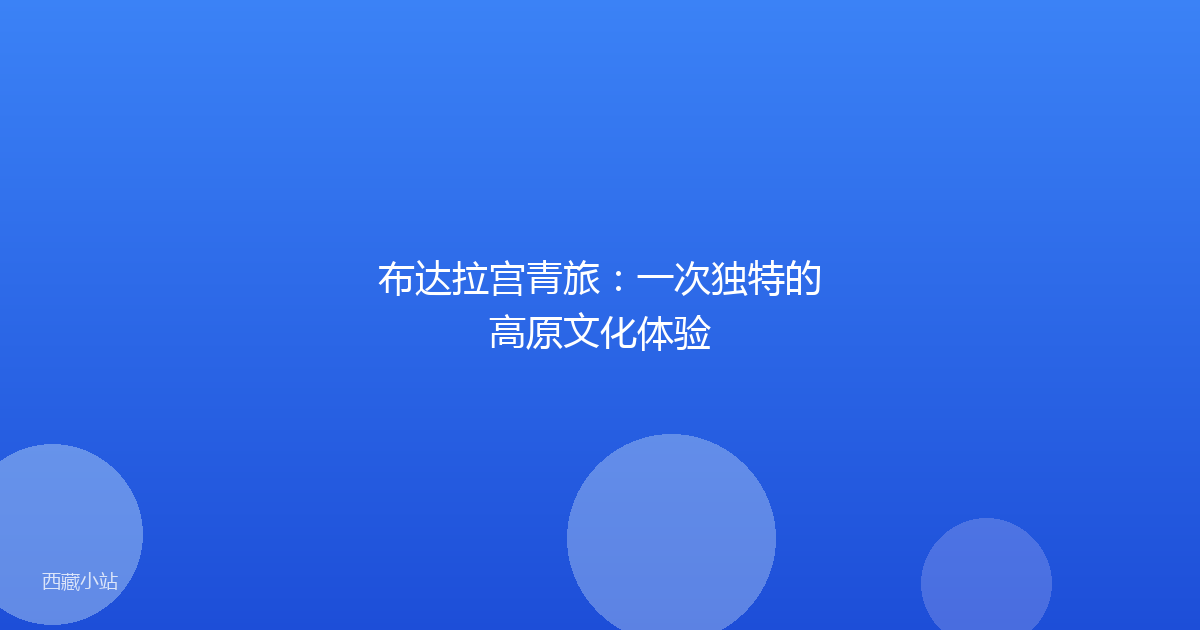 布达拉宫青旅:一次独特的高原文化体验