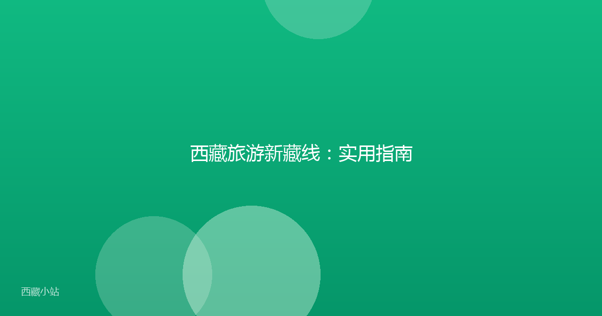 西藏旅游新藏线:实用指南