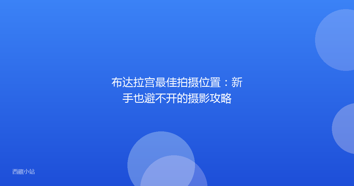 布达拉宫最佳拍摄位置：新手也避不开的摄影攻略